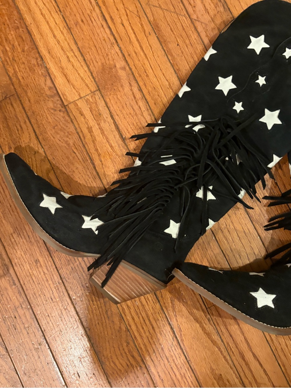 Dingo Superstar Women's Black Suede White Stars Boot Size 8.5 NEW - Picture 10 of 12